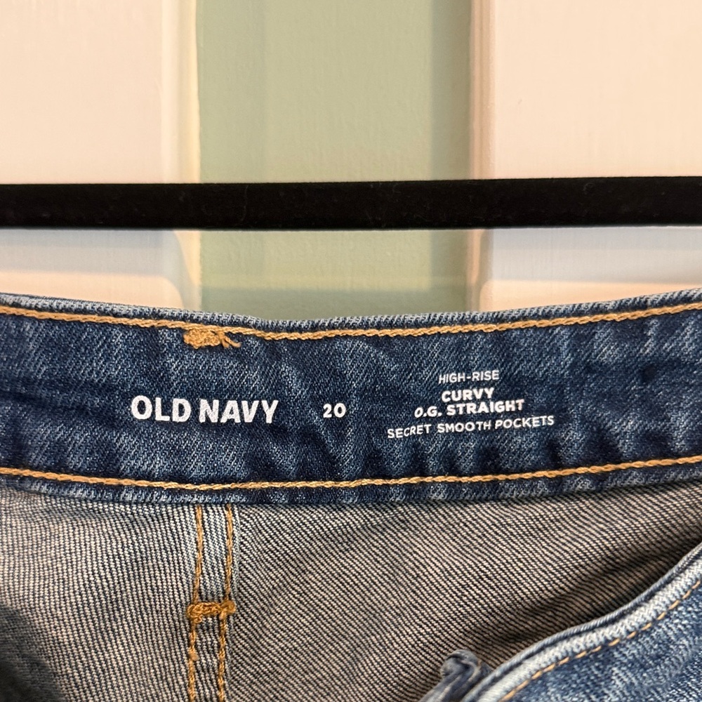 Old Navy Curvy High-Rise Straight Jeans - Denim Blue